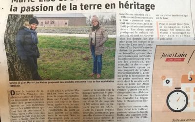 Article de Presse : « La passion de la terre en héritage »