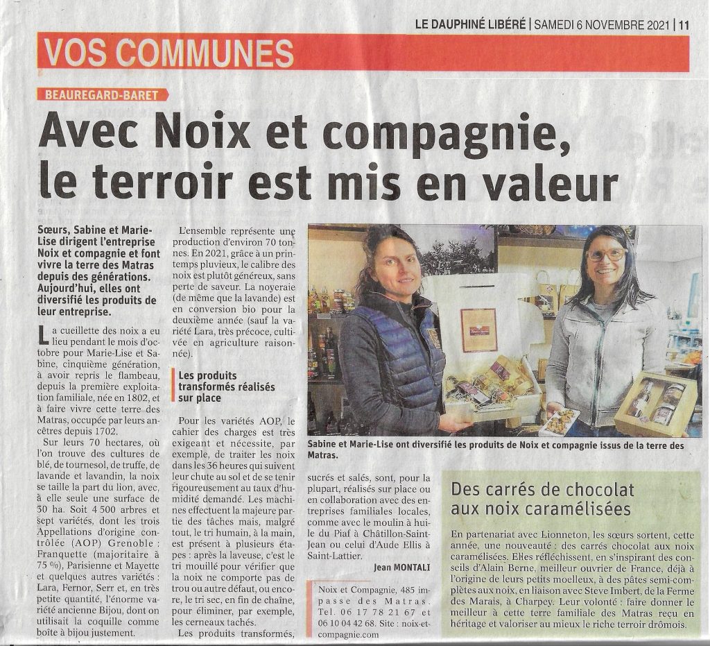 [Revue de Presse] Avec Noix et Compagnie, le terroir est mis en valeur