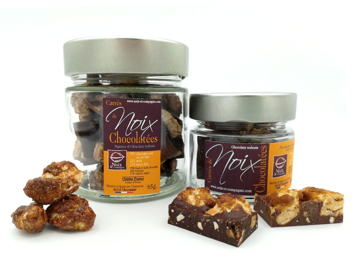 Carrés de Chocolats aux Noix Caramélisées