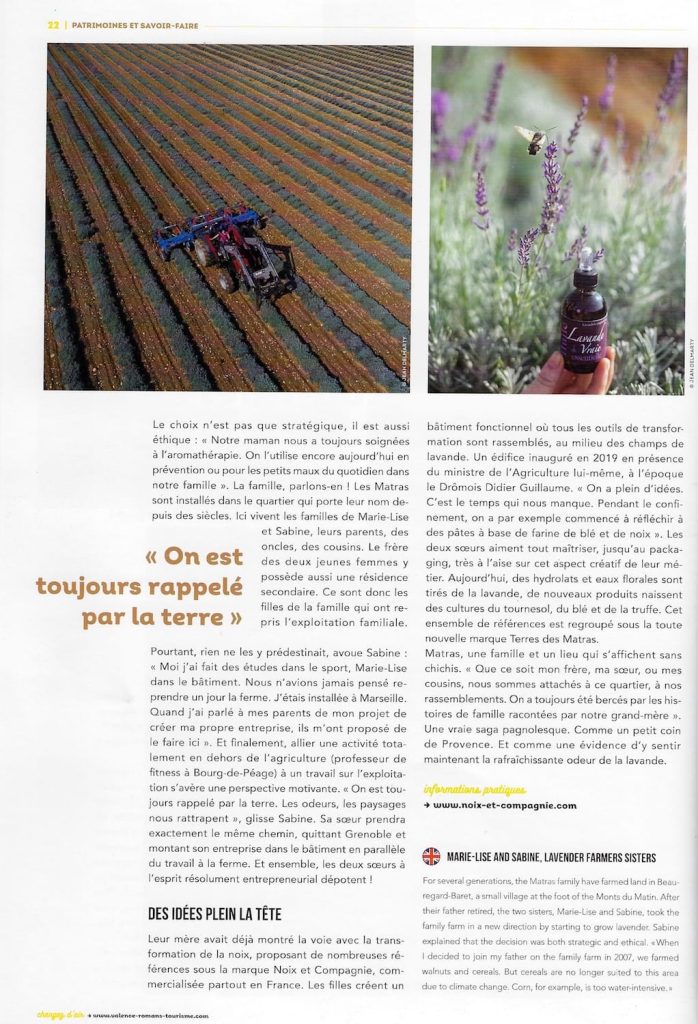 Marie-Lise et Sabine Matras, la culture de lavande à Beauregard-Baret