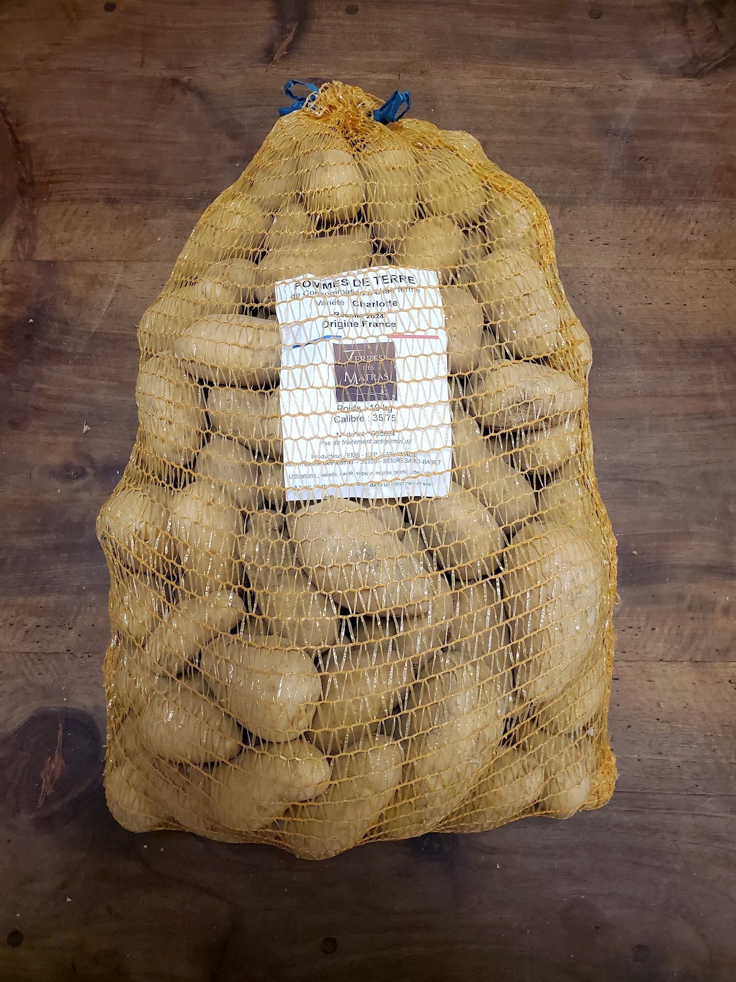 Filet de pommes de terre Charlotte de 10 kg