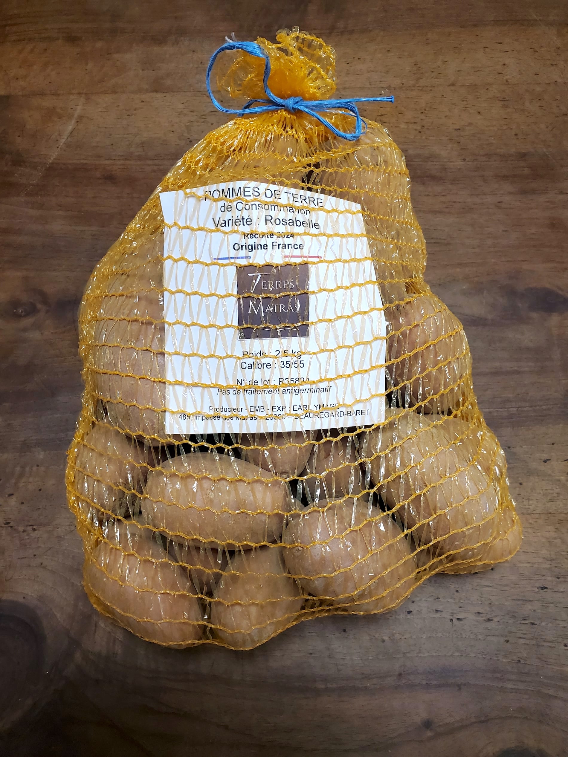 Filet de pommes de terre Rosabelle de 2,5 kg
