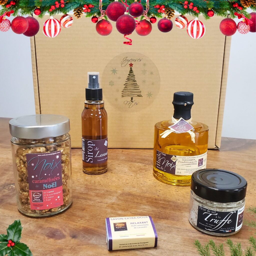 Coffret cadeau de Noël aux noix gourmand