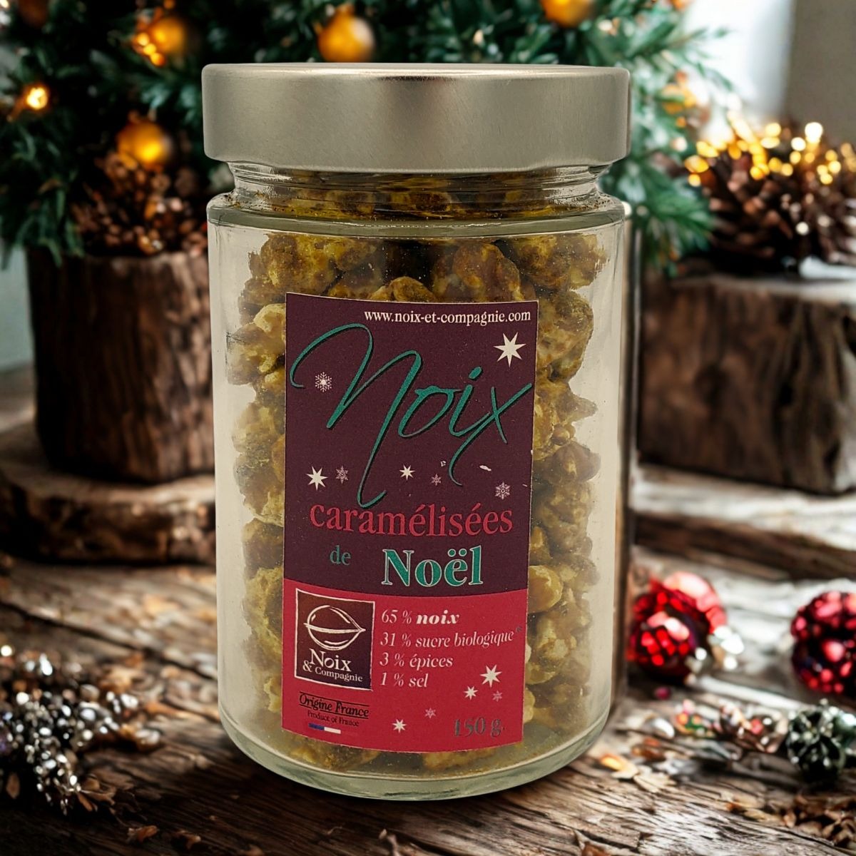 Noix de Noël caramélisées en pot de 150g